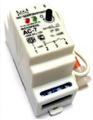 Фотореле АС-7 на дин-рейку Фотореле АС-7 на дин-рейку