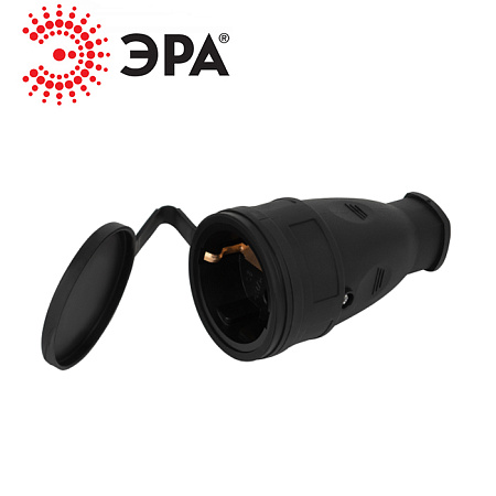 Розетка каучук переносная RX10-B-IP44 16А IP44 ЭРА Розетка каучук переносная RX10-B-IP44 16А IP44 ЭРА