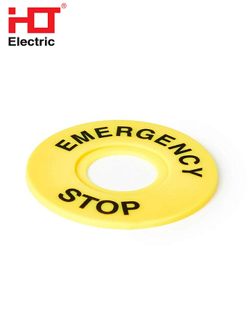 Знак табличка "Emergency Stop" 90мм HLT Знак табличка "Emergency Stop" 90мм HLT