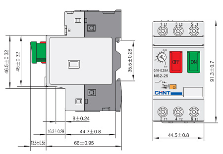 Пускатель NS2-25 (24-32А) с кнопками Пускатель NS2-25 (24-32А) с кнопками