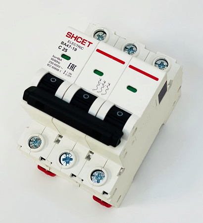 Автоматический выключатель BA47-19 3P 3А С (6кА) Автоматический выключатель BA47-19 3P 3А С (6кА)