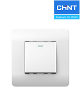 (NEW3-E) Переключатель перекрестный 1клав. с подсв. белый CHINT (NEW3-E) Переключатель перекрестный 1клав. с подсв. белый CHINT