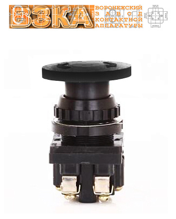 Кнопка КЕ-141 исп.1 (2з) черный гриб Кнопка КЕ-141 исп.1 (2з) черный гриб