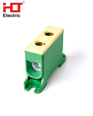 Клеммник КВС 1Р 16-50мм (160А) желто-зеленая HLT Клеммник КВС 1Р 16-50мм (160А) желто-зеленая HLT