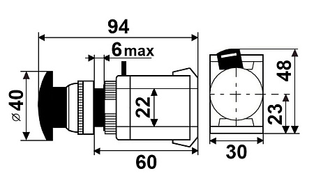 Кнопка ANE-22 с фикс. Кнопка ANE-22 с фикс.