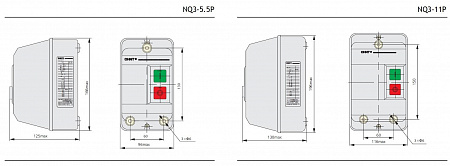 Магнитный пускатель NQ3-11P 25А (12-18A) 380В IP55 CHINT
