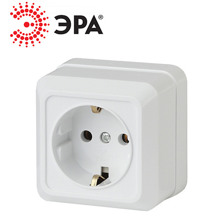 Розетка Quadro 2-202-01 1мест. ОУ 16А-250В IP20 белый Розетка Quadro 2-202-01 1мест. ОУ 16А-250В IP20 белый