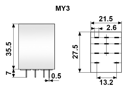 Промежуточное реле MY3 24В АС Промежуточное реле MY3 24В АС