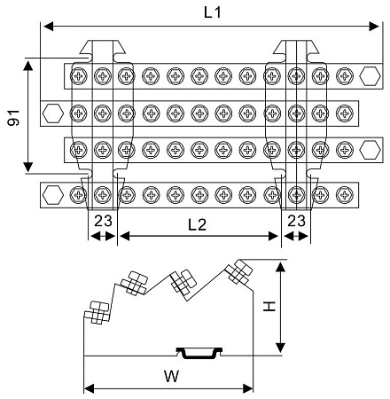 Распределительные блоки силовые РБ-200 4Р 200А Распределительные блоки силовые РБ-200 4Р 200А