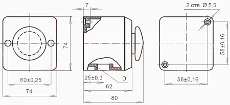 Пост кнопочный ПКЕ 222-1 (красный гриб) Пост кнопочный ПКЕ 222-1 (красный гриб)