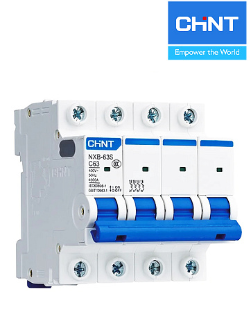 Авт. выключатели NXB-63S 4P 32A С (4.5kA) CHINT