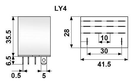 Промежуточное реле LY4 220В АС Промежуточное реле LY4 220В АС