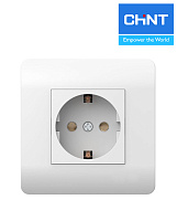 (NEW3-E) Розетка 1-местная с/з со шторками 16А белая CHINT (NEW3-E) Розетка 1-местная с/з со шторками 16А белая CHINT