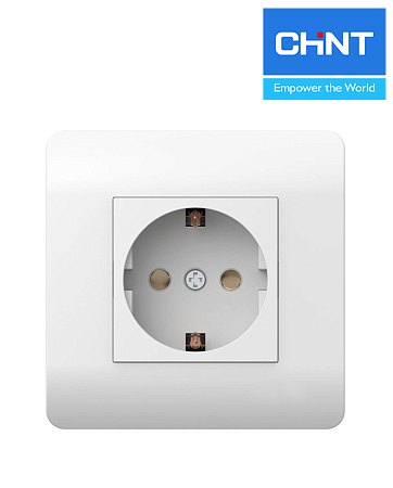 (NEW3-E) Розетка 1-местная с/з со шторками 16А белая CHINT (NEW3-E) Розетка 1-местная с/з со шторками 16А белая CHINT