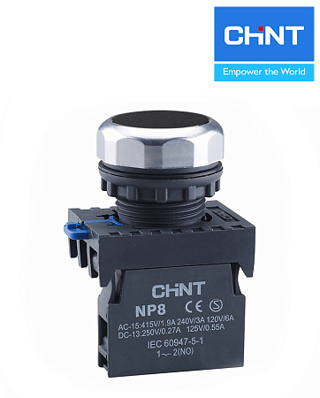 Кнопка NP8-10BN/2 черная (1НО) IP65 CHINT Кнопка NP8-10BN/2 черная (1НО) IP65 CHINT