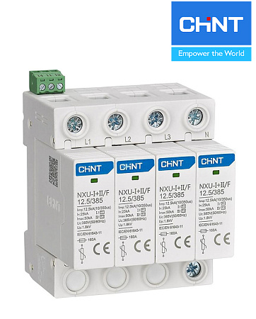 Ограничитель перенапряжения NXU-I+II/F 4Р In=25kA Uc=385B Im=50kA (В+С) Ограничитель перенапряжения NXU-I+II/F 4Р In=25kA Uc=385B Im=50kA (В+С)