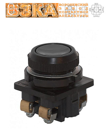 Кнопка КЕ-181 исп.2 (1з+1р) черная Кнопка КЕ-181 исп.2 (1з+1р) черная