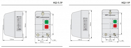 Магнитный пускатель NQ3-11P 25А (9-13A) 220В IP55 CHINT
