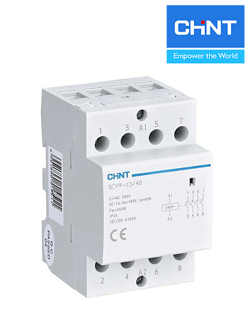 Контактор модульный NCH8-63/40 4Р 63A (4НО) CHINT Контактор модульный NCH8-63/40 4Р 63A (4НО) CHINT