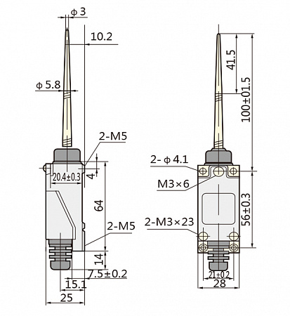 Выключатель путевой YBLX-ME/8166 универсальный CHINT Выключатель путевой YBLX-ME/8166 универсальный CHINT