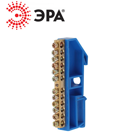 Шина N нулевая 6х9 12/1 с синим изолятором ЭРА Шина N нулевая 6х9 12/1 с синим изолятором ЭРА