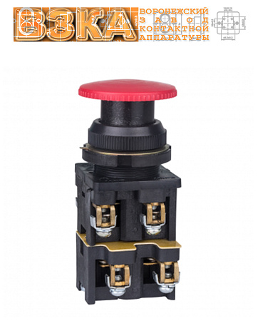 Кнопка КЕ-022 исп.2 (3з+1р) красный гриб Кнопка КЕ-022 исп.2 (3з+1р) красный гриб