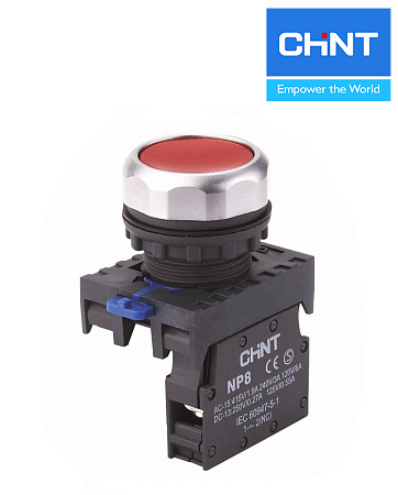 Кнопка NP8-01BN/4 красная (1НО) IP65 CHINT Кнопка NP8-01BN/4 красная (1НО) IP65 CHINT
