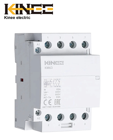 Контактор модульный КМ63 4Р 25А (2NO+2NC) Kinee Контактор модульный КМ63 4Р 25А (2NO+2NC) Kinee