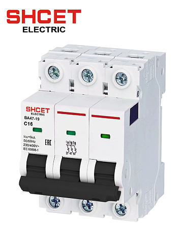 Автоматический выключатель BA47-19 3P 6А В (6кА) Автоматический выключатель BA47-19 3P 6А В (6кА)