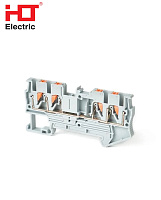 Клеммник пружинный РТ-2.5мм2 24А (4 проводника) Клеммник пружинный РТ-2.5мм2 24А (4 проводника)