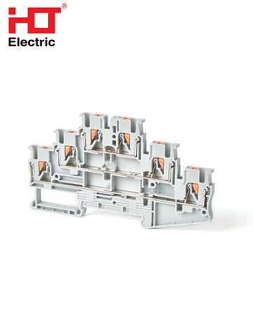 Клеммник пружинный РТ-2.5мм2 20А (трех-уровневый) Клеммник пружинный РТ-2.5мм2 20А (трех-уровневый)