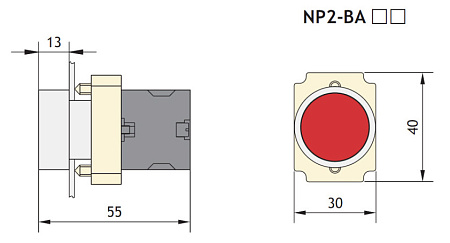 Кнопка NP2-BA31 (1НО) CHINT Кнопка NP2-BA31 (1НО) CHINT