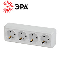 Розетка Quadro 2-208-01 4мест. ОУ 16А-250В IP20 белый Розетка Quadro 2-208-01 4мест. ОУ 16А-250В IP20 белый