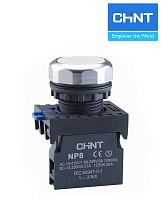 Кнопка NP8-10BN/1 белая (1НО) IP65 CHINT Кнопка NP8-10BN/1 белая (1НО) IP65 CHINT