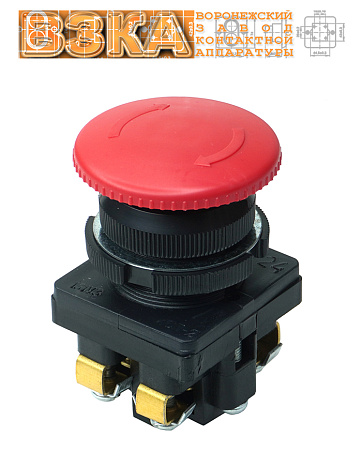 Кнопка КЕ-131 исп.2 (1з+1р) красный гриб Кнопка КЕ-131 исп.2 (1з+1р) красный гриб