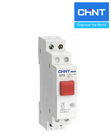 Кнопка модульная NP9-12D3/2 (1NO+2NC) красная CHINT Кнопка модульная NP9-12D3/2 (1NO+2NC) красная CHINT