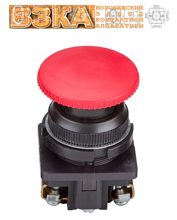 Кнопка КЕ-191 исп.3 (2р) красный гриб Кнопка КЕ-191 исп.3 (2р) красный гриб