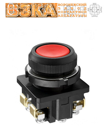 Кнопка КЕ-181 исп.2 (1з+1р) красная Кнопка КЕ-181 исп.2 (1з+1р) красная