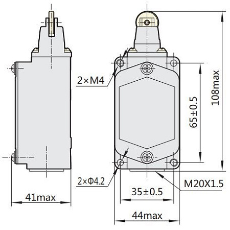 Выключатель путевой YBLX-K1/411 c роликом Выключатель путевой YBLX-K1/411 c роликом