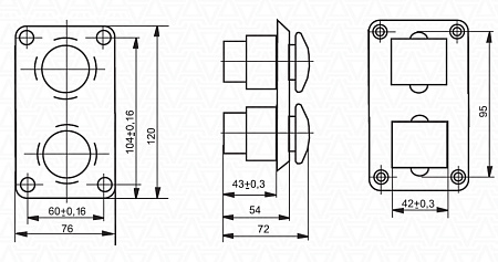Пост кнопочный ПКЕ 122-2 Пост кнопочный ПКЕ 122-2