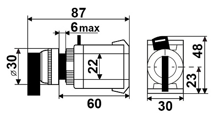 Переключатель ALСLR-22 на 3 положения Переключатель ALСLR-22 на 3 положения