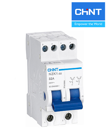 Модульный переключатель NZK1-32 2P 32А 3 положения Модульный переключатель NZK1-32 2P 32А 3 положения