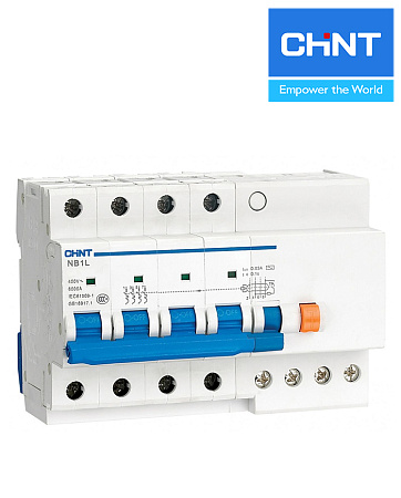 Дифавтомат NB1L-63 4P 63А 30mA (6kA) CHINT Дифавтомат NB1L-63 4P 63А 30mA (6kA) CHINT