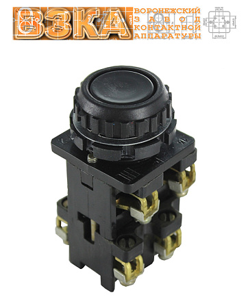 Кнопка КЕ-032 исп.2 (1з+1р) черная Кнопка КЕ-032 исп.2 (1з+1р) черная