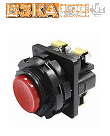 Кнопка КЕ-031 исп.2 (1з+1р) красная Кнопка КЕ-031 исп.2 (1з+1р) красная