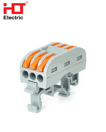 Клемма проходная СК-413-3 на дин-рейку 3полюса (0.5-4мм) HLT Клемма проходная СК-413-3 на дин-рейку 3полюса (0.5-4мм) HLT