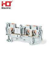Клеммник пружинный РТ-4мм2 32А (3 проводника) Клеммник пружинный РТ-4мм2 32А (3 проводника)