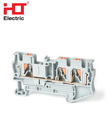 Клеммник пружинный РТ-4мм2 32А (3 проводника) Клеммник пружинный РТ-4мм2 32А (3 проводника)