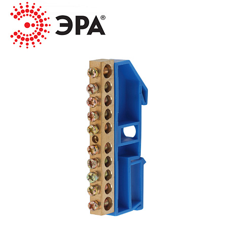 Шина нулевая 8х12мм 10/1 с синим изолятором ЭРА Шина нулевая 8х12мм 10/1 с синим изолятором ЭРА