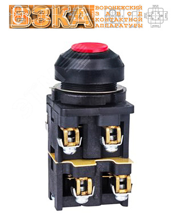 Кнопка КЕ-032 исп.5 (4р) красная Кнопка КЕ-032 исп.5 (4р) красная